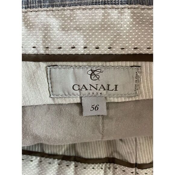 NWT Canali Gray Plaid pants 56 (40 x 35 ) Trousers Contemporary Fit Linen Blend* - Picture 15 of 16